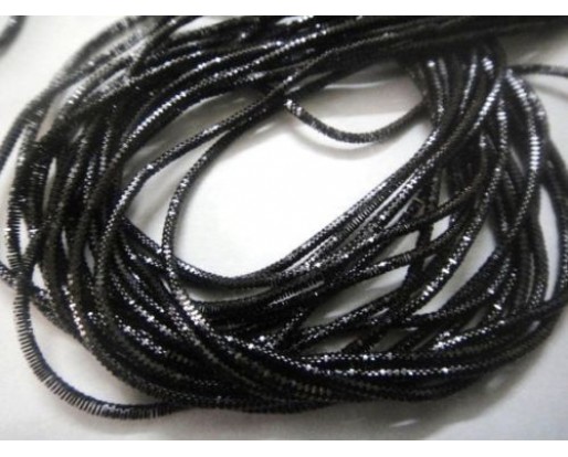 BLACK - 150 Inches French Metal Wire Gimp Coil Bullion Purl - Check Rough - 3.80 Meters